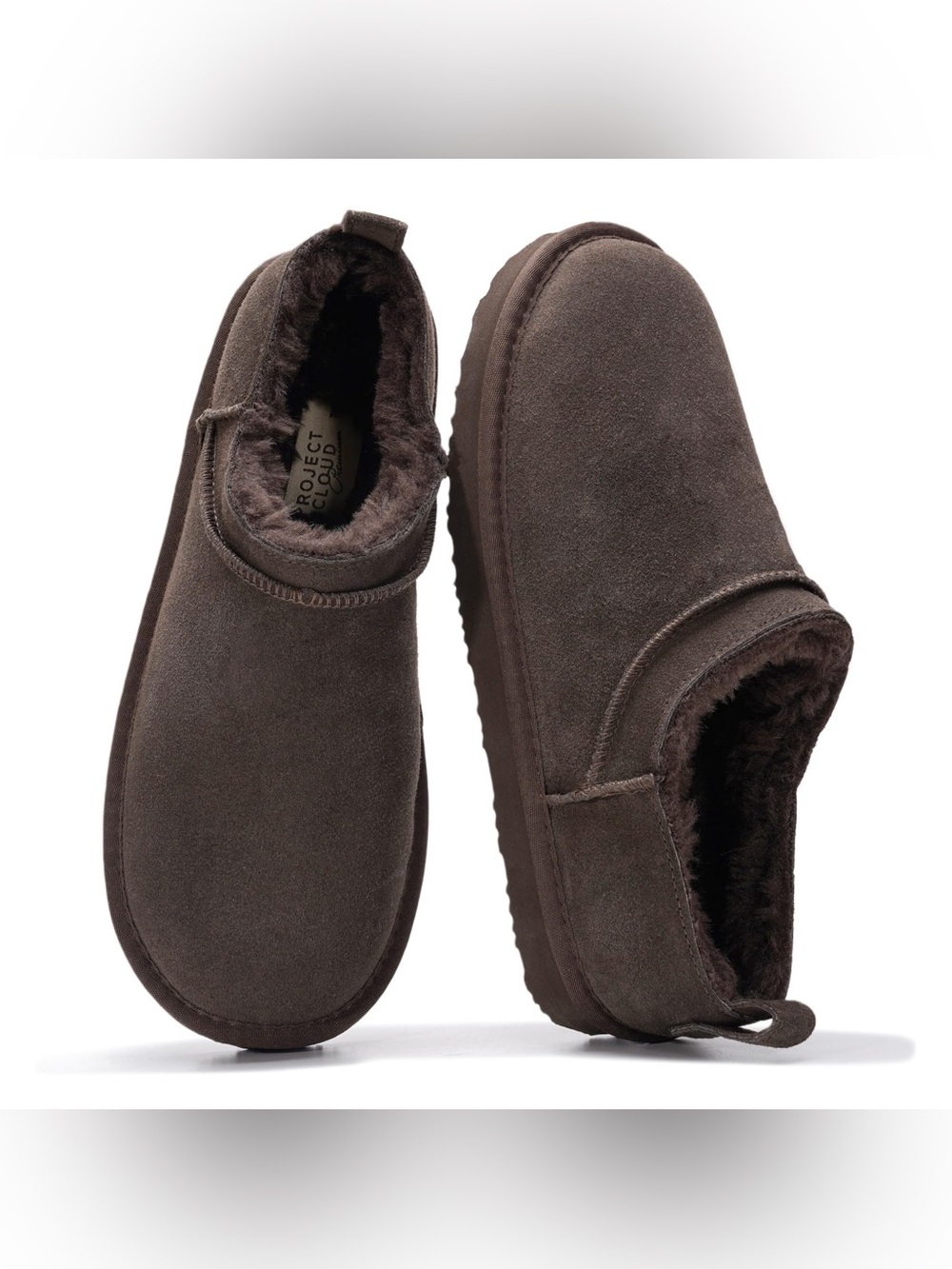 NWOT Project Cloud Chocho Suede Brown Size 8 Hipster Micro Boots Leather